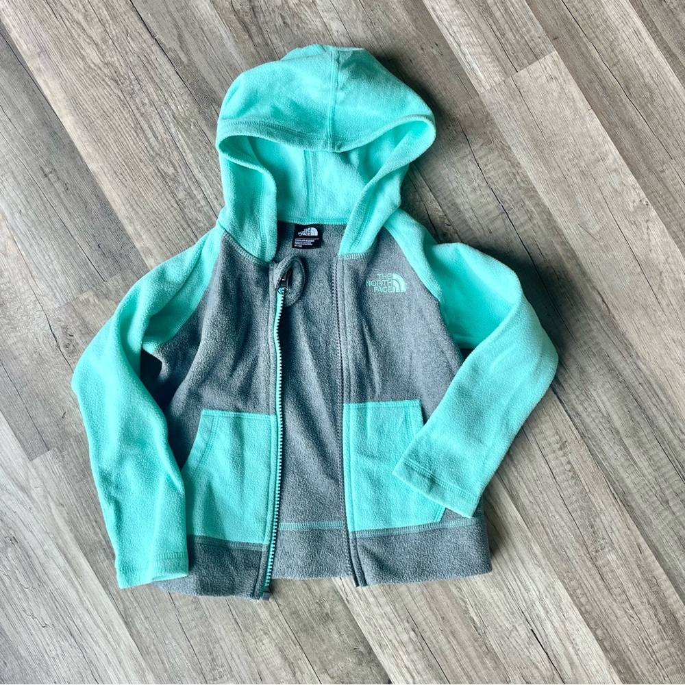 The North Face Kids' Mint and Gray Hoodie